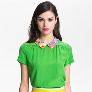 Kate Spade green silk Tessa top 💚✅